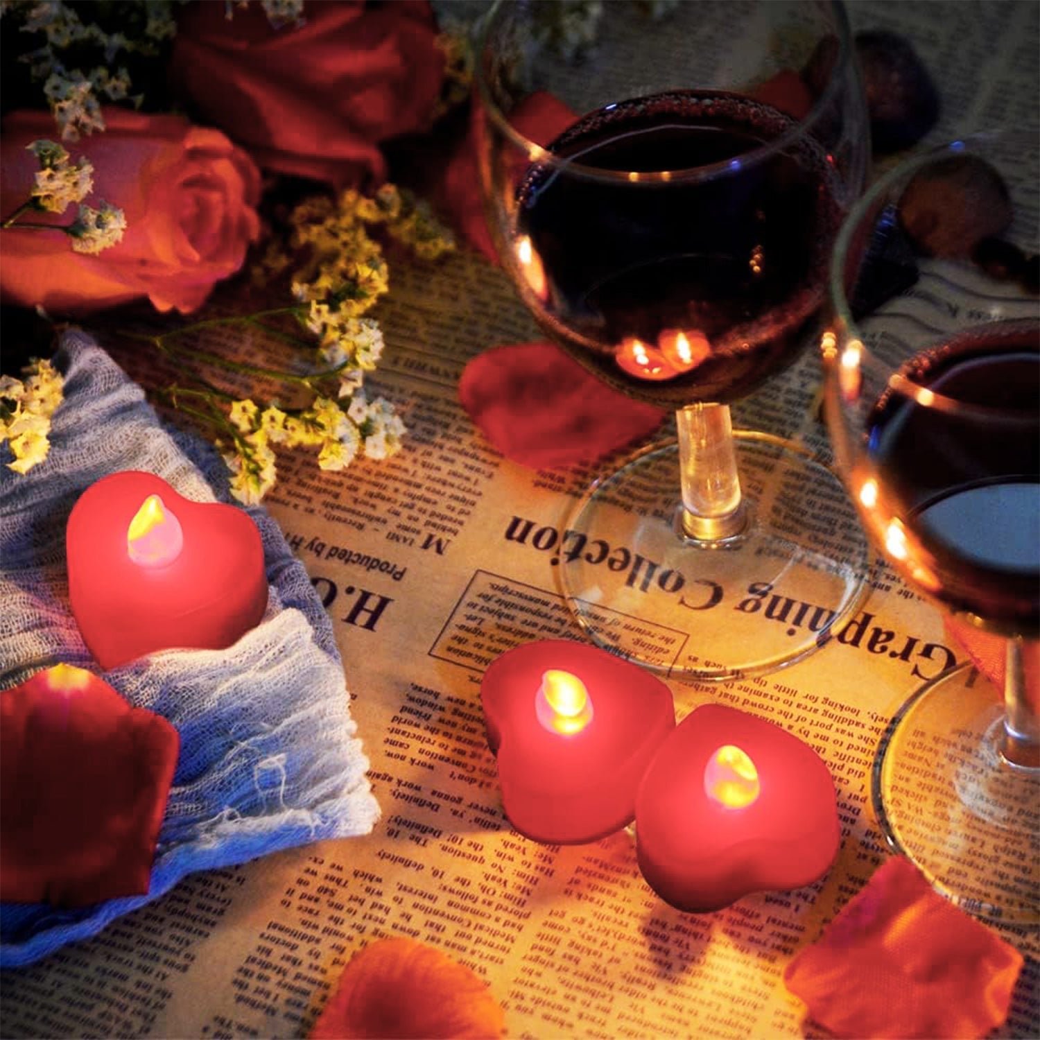 Heart Shape LED Flameless Decorative Candles (6 Pc / Set) Heart Shape LED Flameless Decorative Candles (6 Pc / Set)